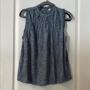 Blue Floral Sleeveless Top